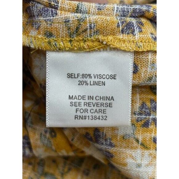 NWT ModCloth Womens Floral Spruced Up Summer Sleeveless V-Neck Yellow Tank Small - Picture 6 of 10